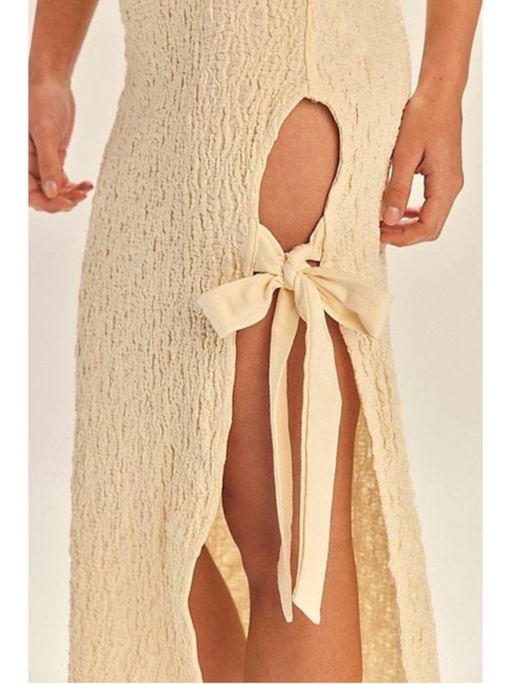 NEW! Free People Sea Foam Halter Midi Dress in Natural - Picture 7 of 7